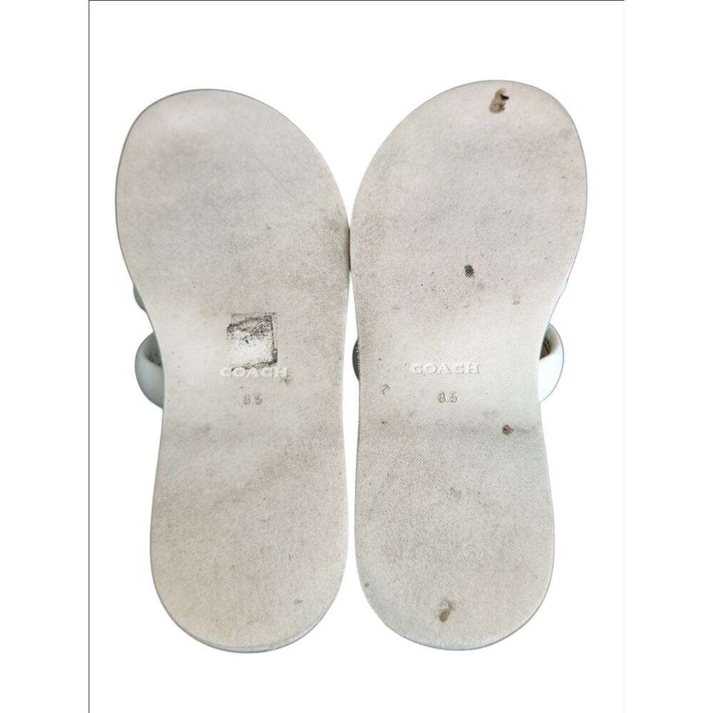 COACH C8983 Georgie Chalk Leather Open Toe Sandals Shoes Women's Size 8.5 B - Picture 6 of 8